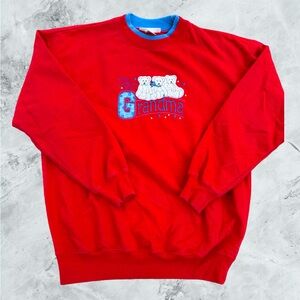 Vintage M&C Energy Sportswear Sweatshirt Beary Best Grandma Medium Double Neck